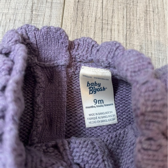 OshKosh Carters Purple French Terry Eyelet Knit Dress - 9 Months - Baby Formal - Picture 9 of 11